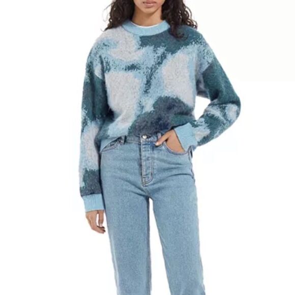 THE KOOPLES Blue Round-neck jacquard wool-blend sweater Medium - Picture 3 of 12